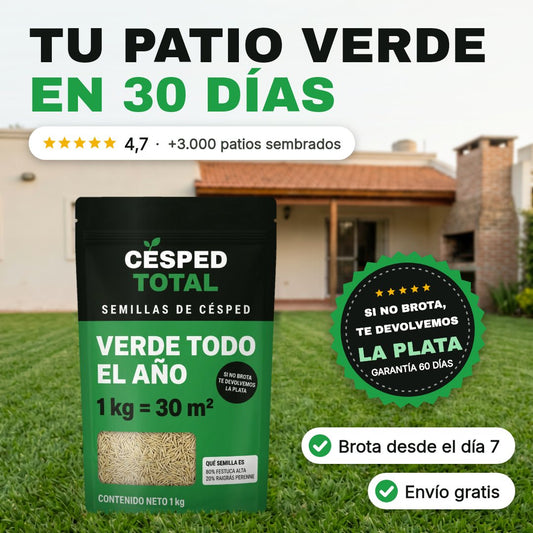 Semillas de césped Césped Total: tu patio verde en 30 días